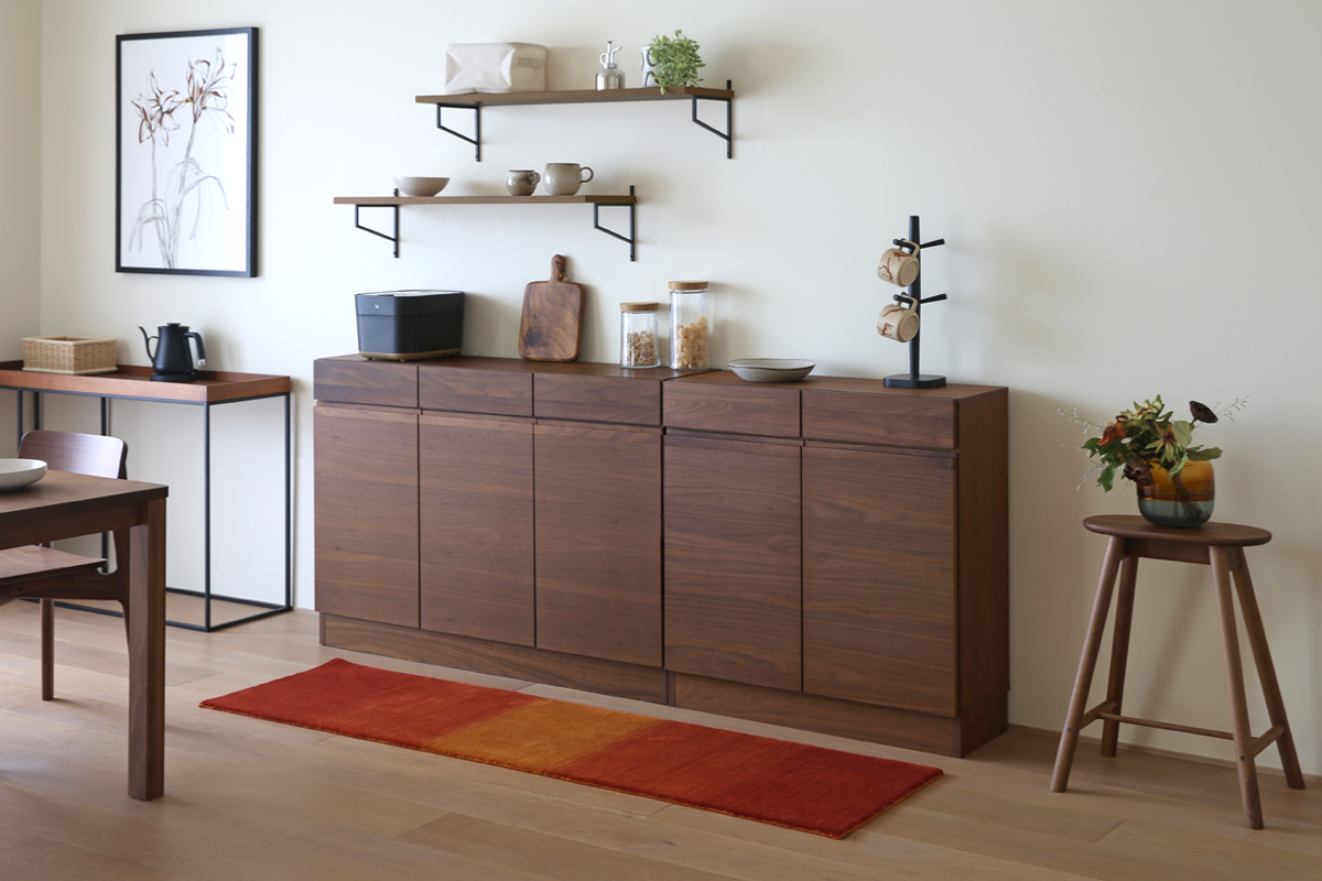 レッチェ 80薄型キャビネット WALNUT (W80xD30xH87cm)税込￥88,000