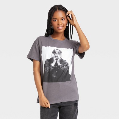 Women's Tupac Short Sleeve Graphic T-Shirt - Black XS: Loose Fit