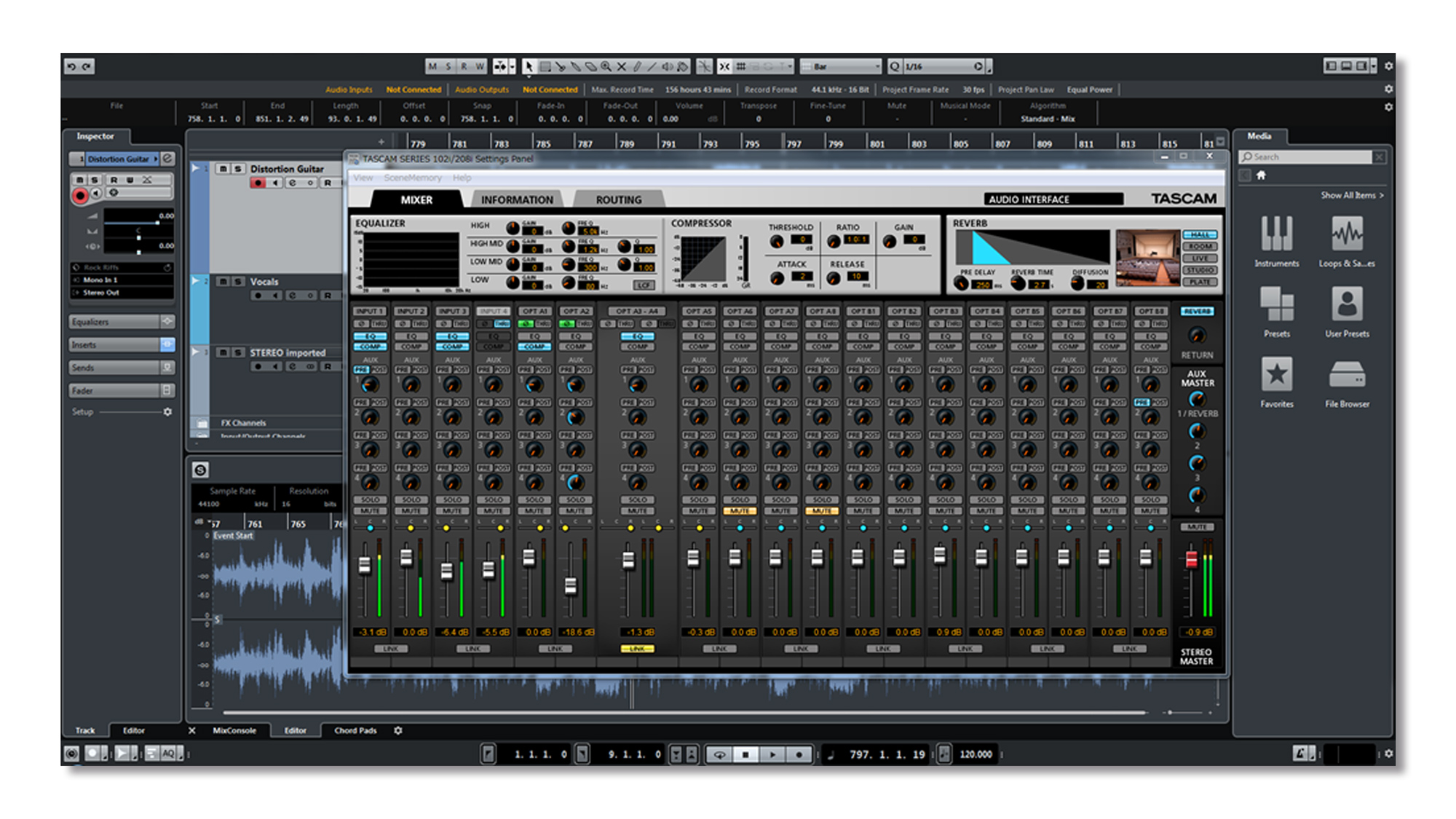 SERIES 102i | 10-IN/2-OUT USB Audio/MIDI Interface | TASCAM