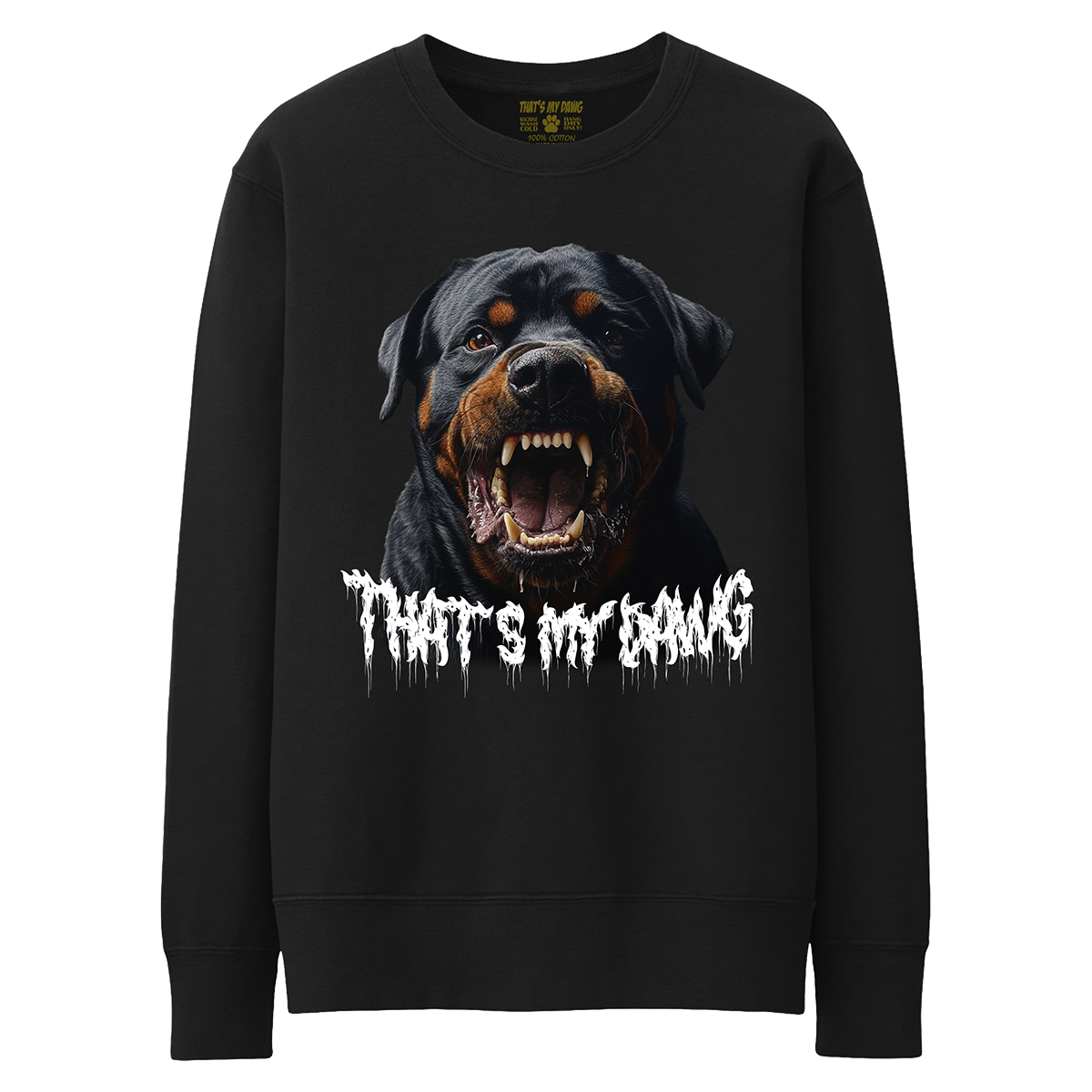 Rottweiler mean and growling shirt design - That's My Dawg