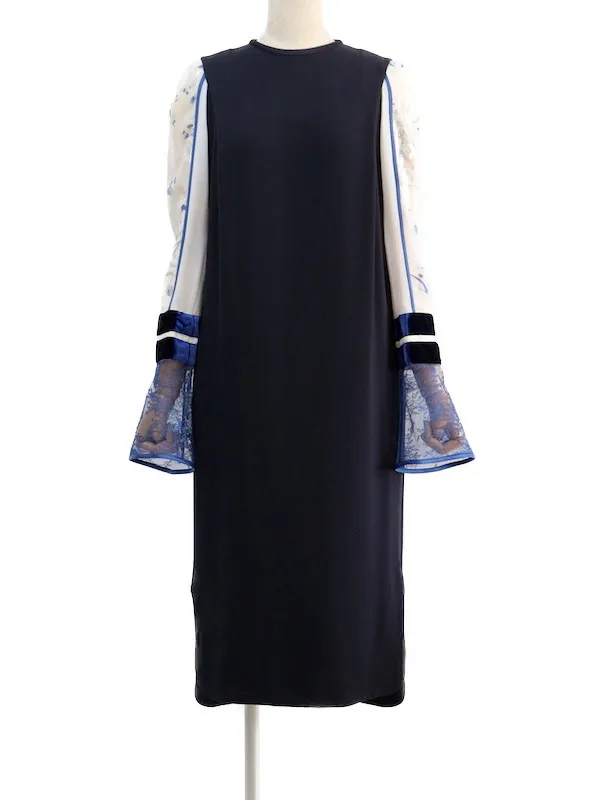 Mame Kurogouchi（マメ クロゴウチ） シルクラメプリントスリーブ