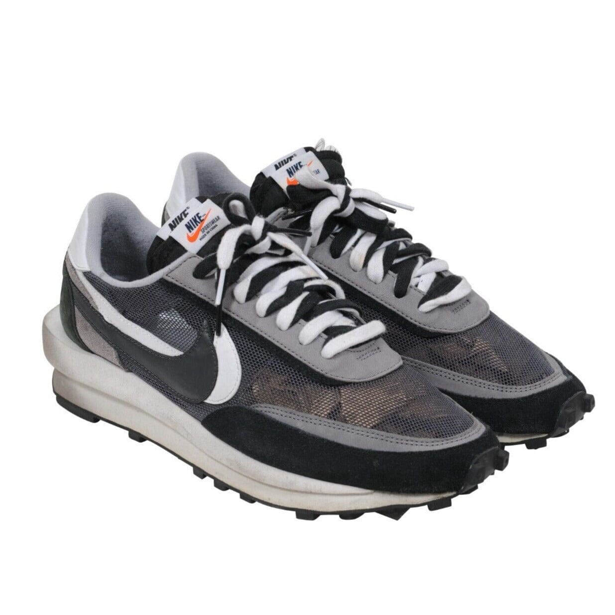 Nike Mens Sacai LD Waffle Sneakers US 12 Black White Low Top Mesh