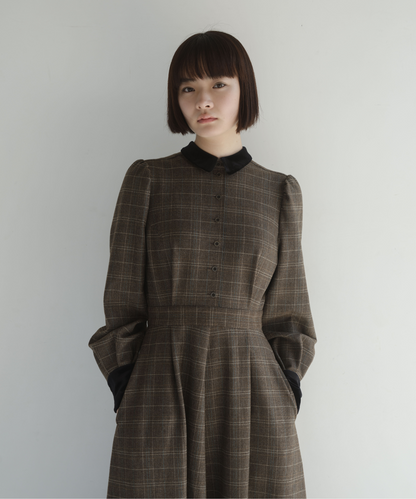 ≪通常販売≫glen check bicolor one piece（グレンチェックバイカラー
