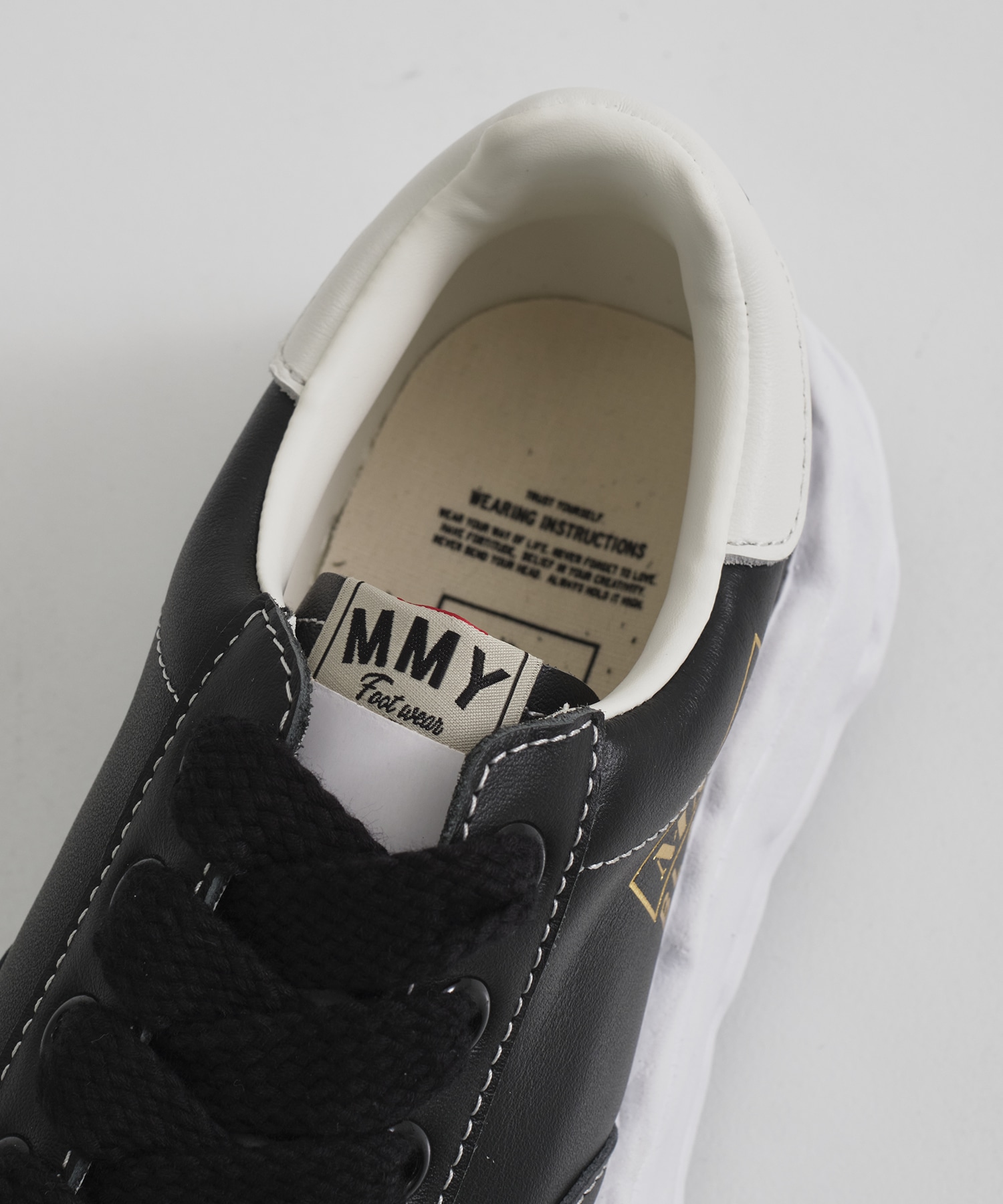 BLAKEY LOW original sole leather low-top sneakers(36 BLACK