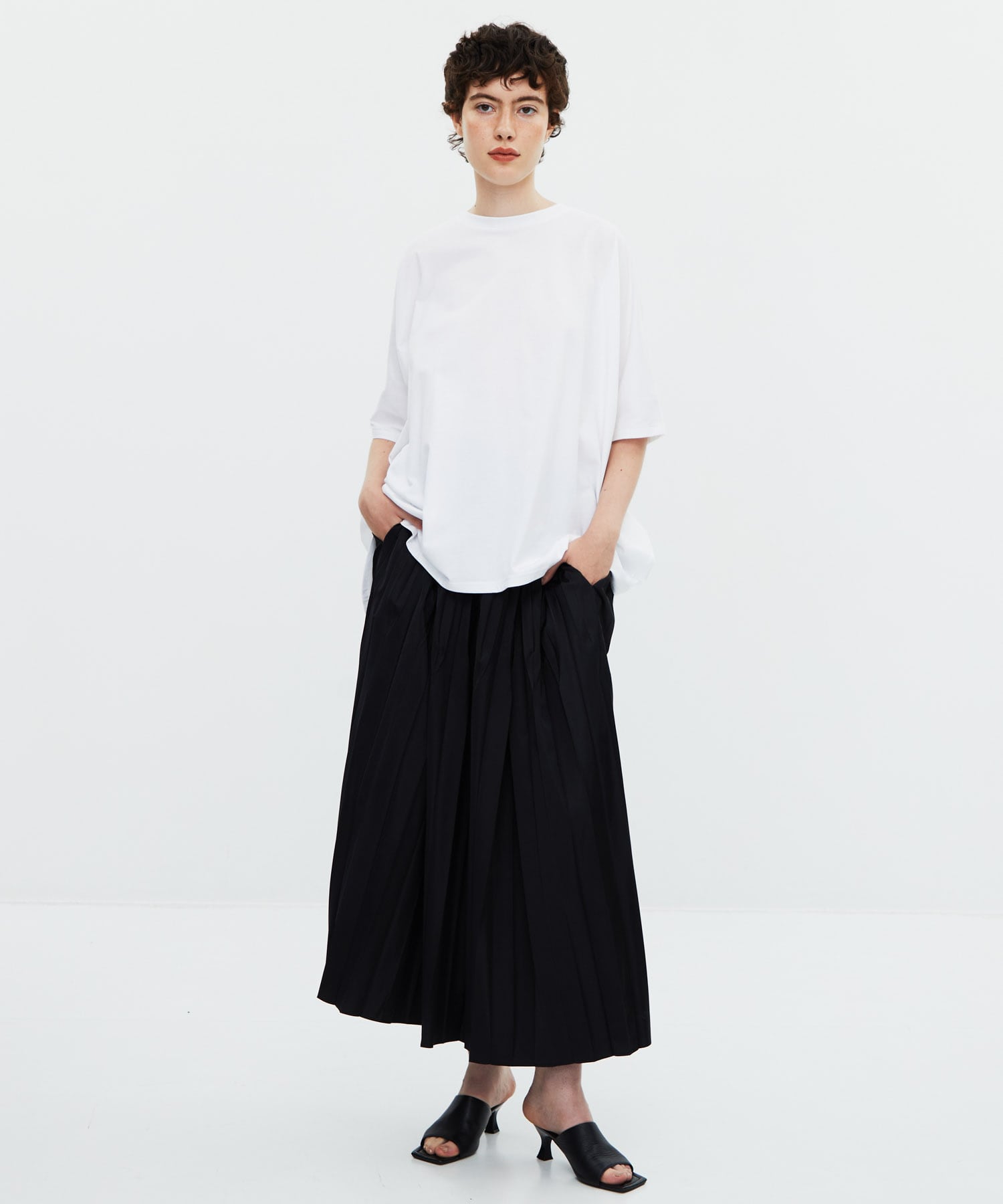 SQUARE-PLEATS SKIRT(36 BLK): ENFOLD: WOMENS｜THE TOKYO ONLINE STORE