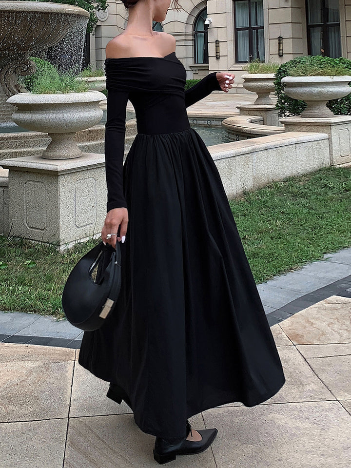 Off Shoulder Criss Cross Long Dress | COMMENSE