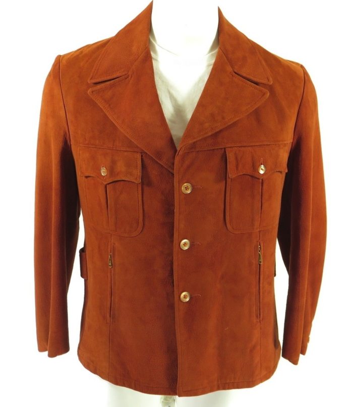 Vintage 60s Suede Leather Jacket 42 fits Large Rust Nubuck | The