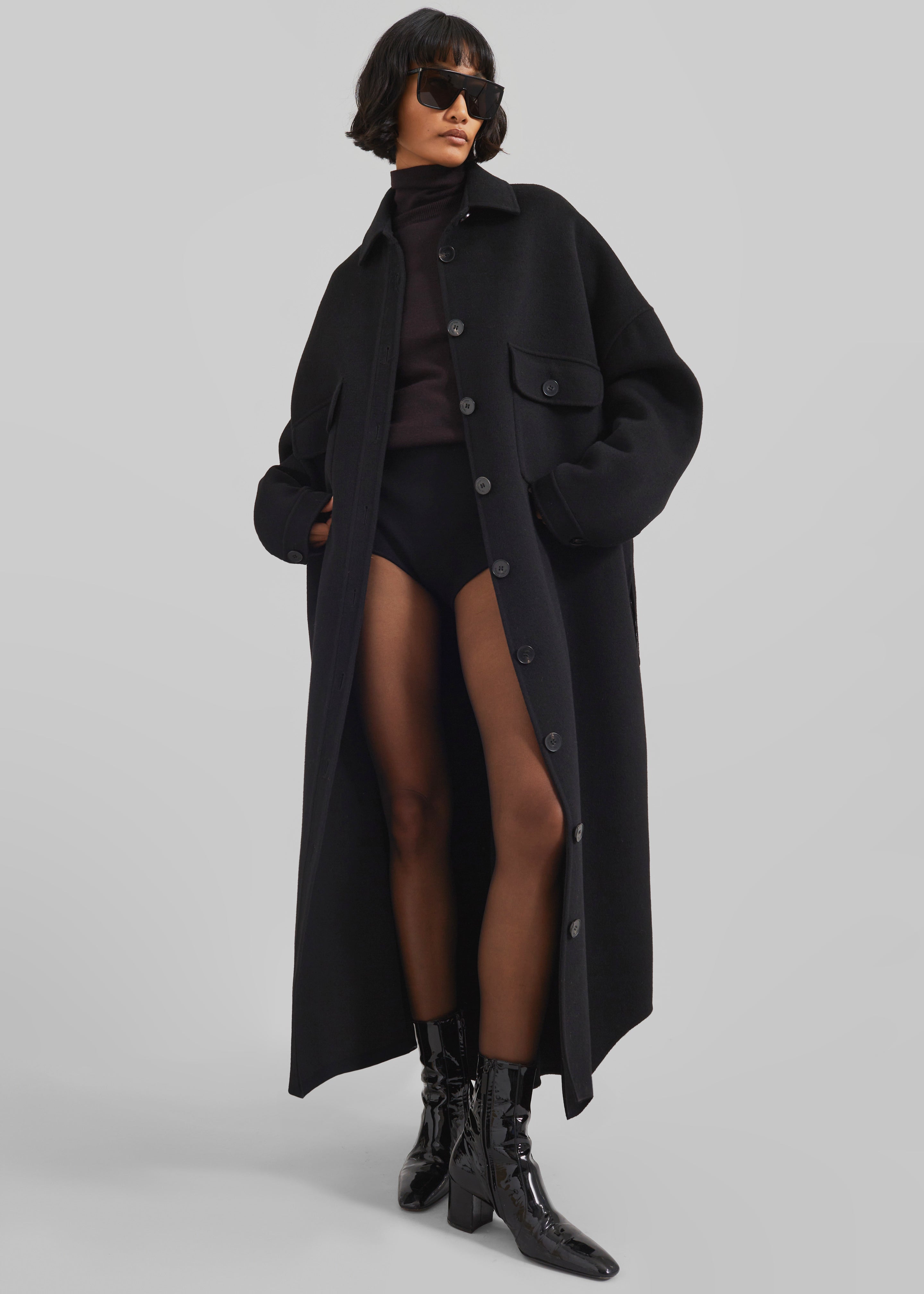 Dallas Wool Overcoat - Black – The Frankie Shop