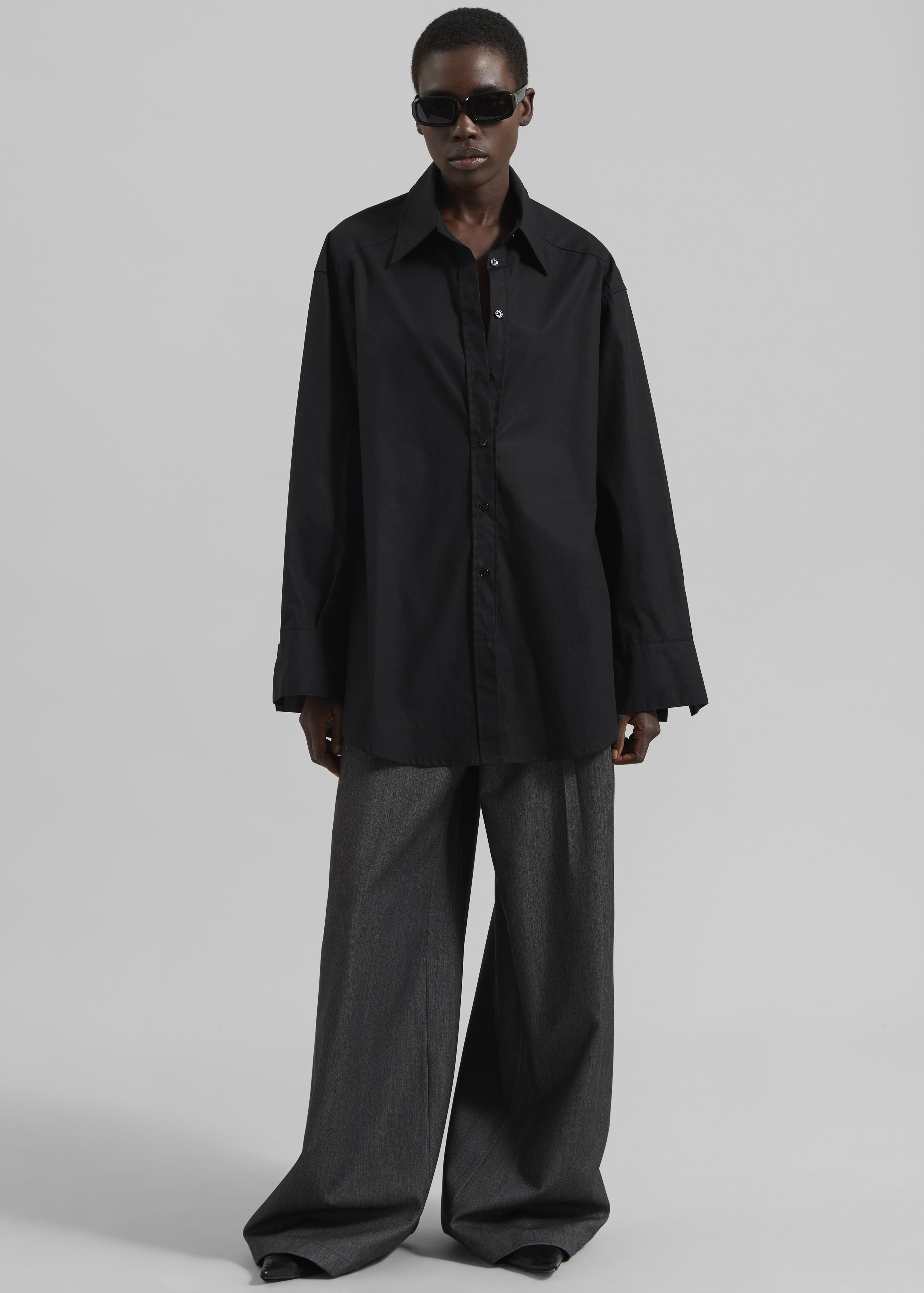 Rue Scarf Shirt - Black Plaid – The Frankie Shop
