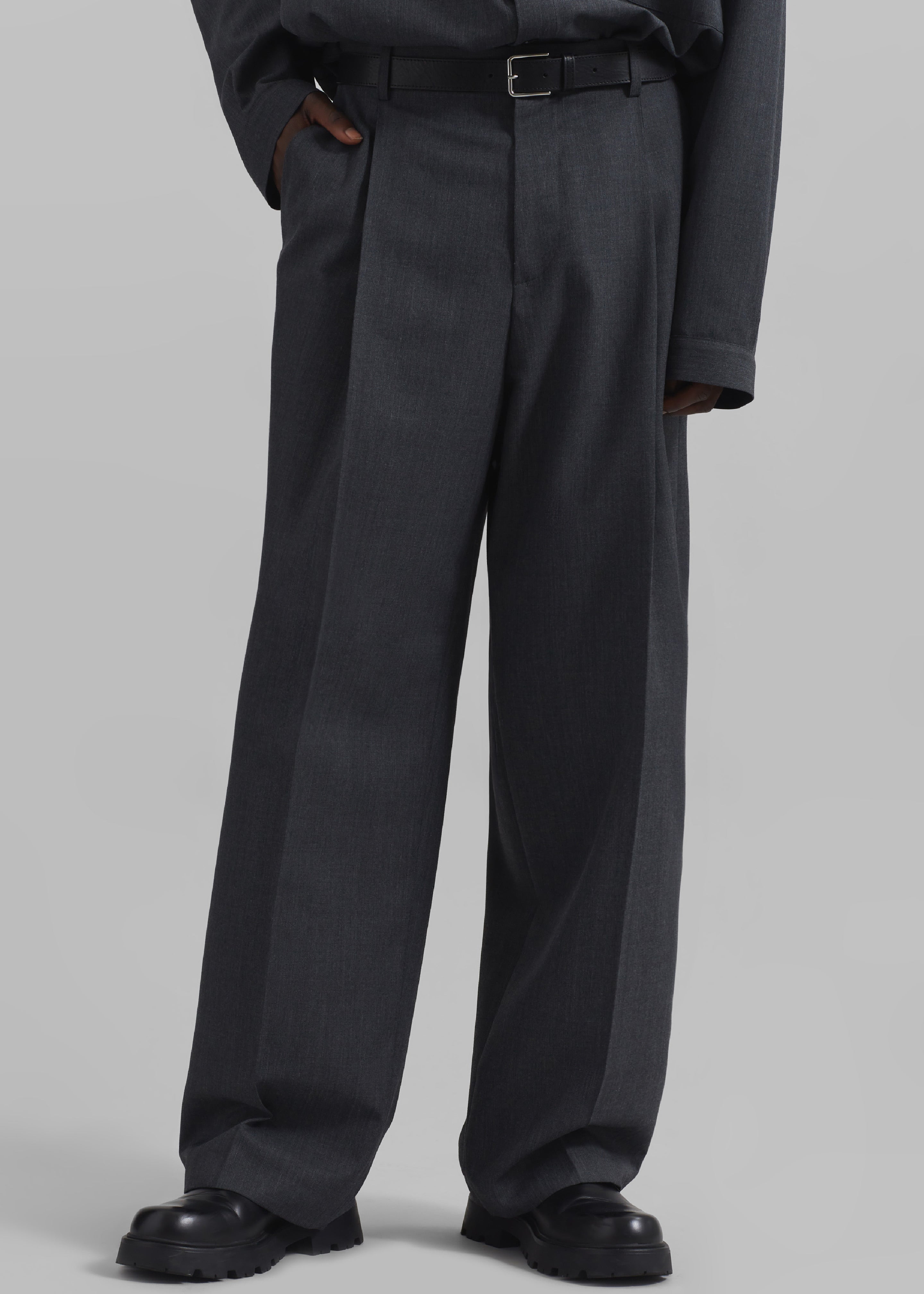 Milton Wool-Blend Trousers - Dark Grey – The Frankie Shop