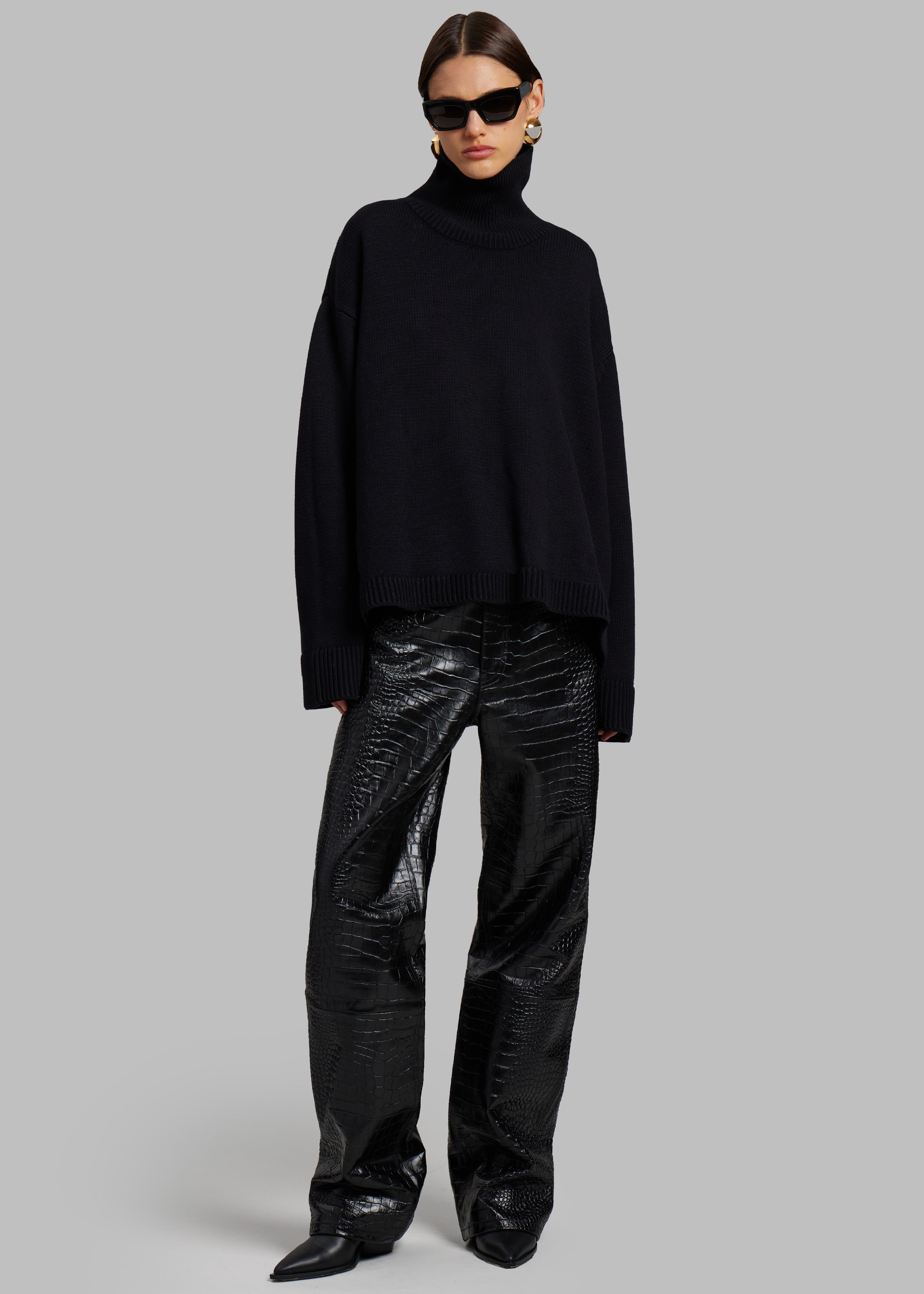 Rhea Trapeze Turtleneck - Black – The Frankie Shop