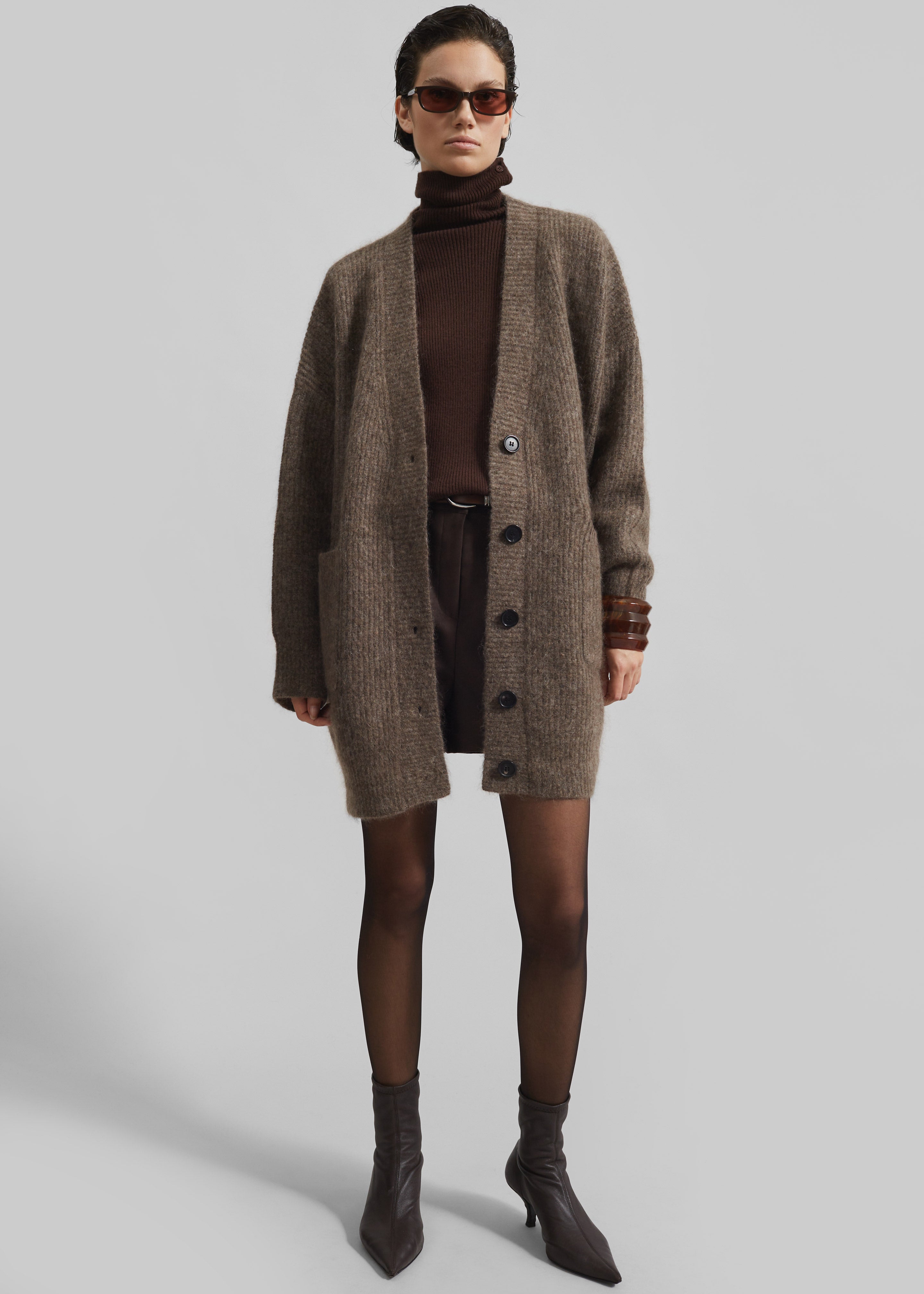 Ruhr Oversized Mohair Cardigan - Brown – The Frankie Shop