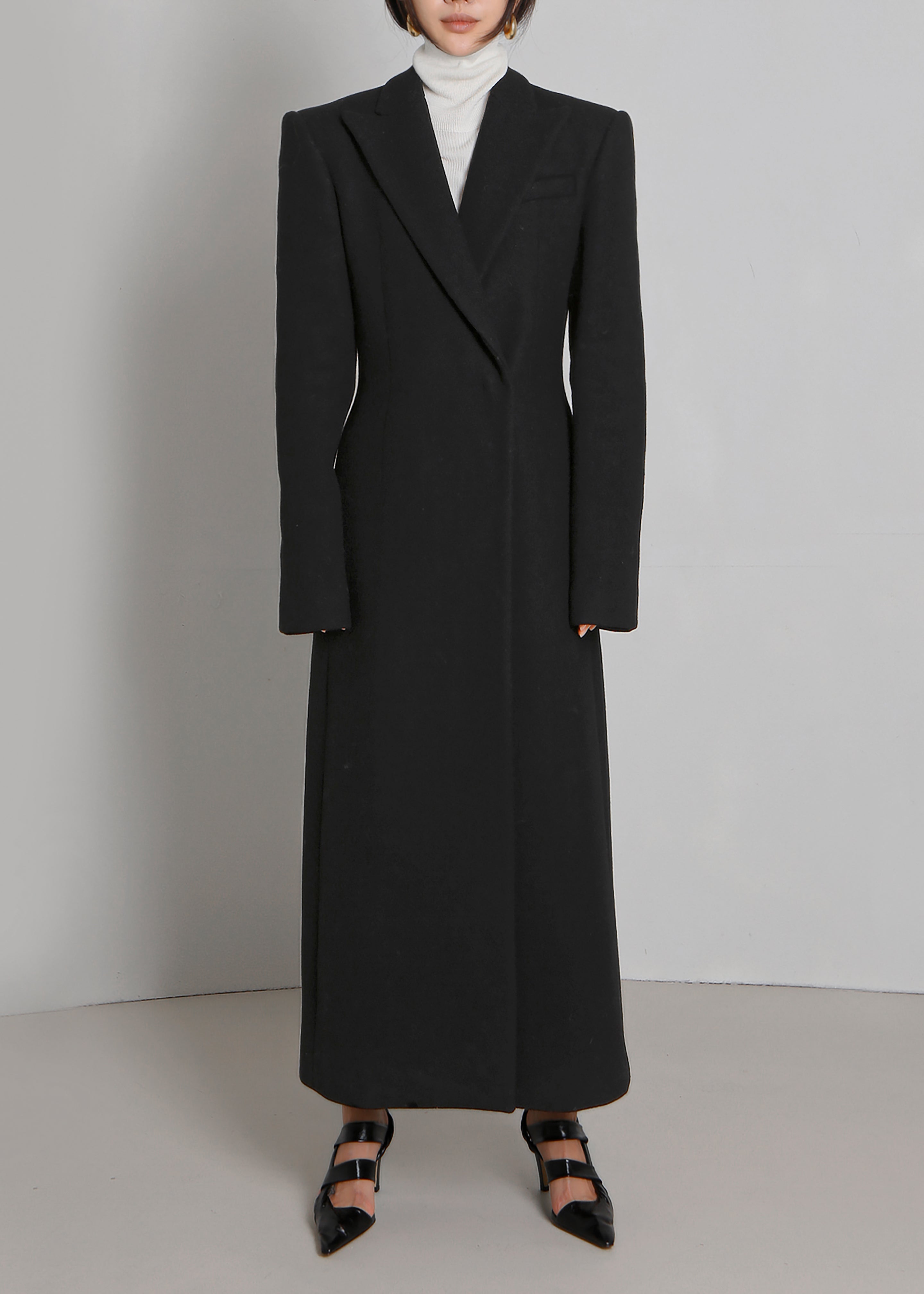 Melva Long Coat - Black – The Frankie Shop