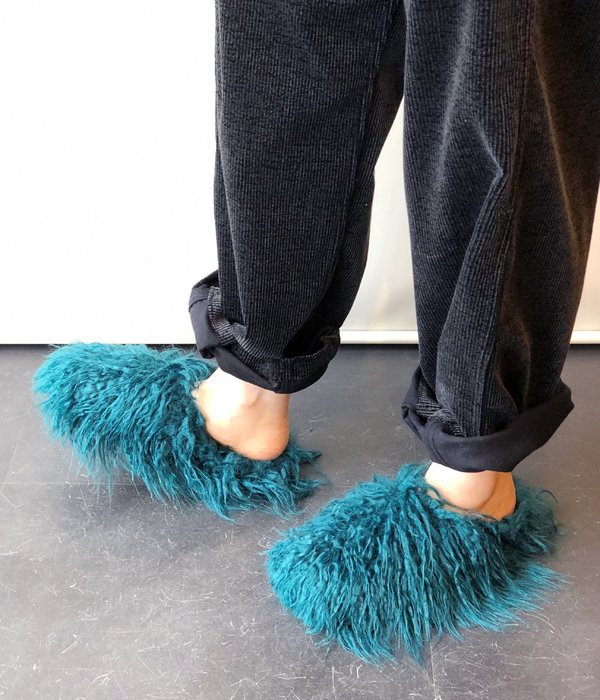 MM6 MAISON MARGIELA/FAKE FUR SLIP-ON(PETROLEUM)