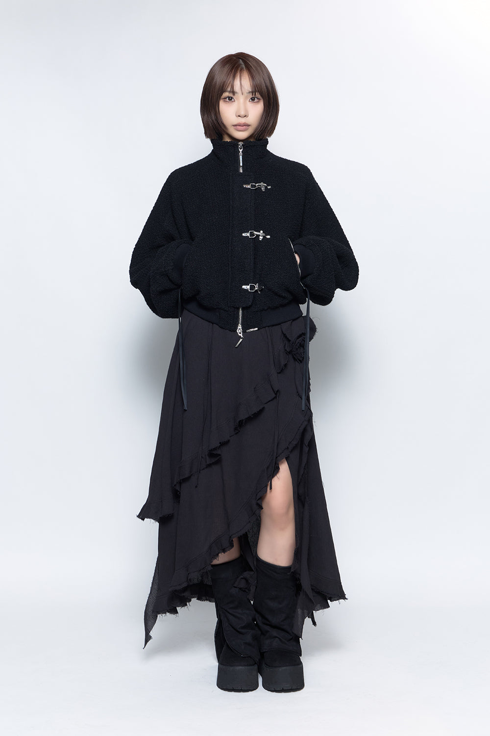 THEREDTHREAD / ザレッドスレッド】S flow rose skirt