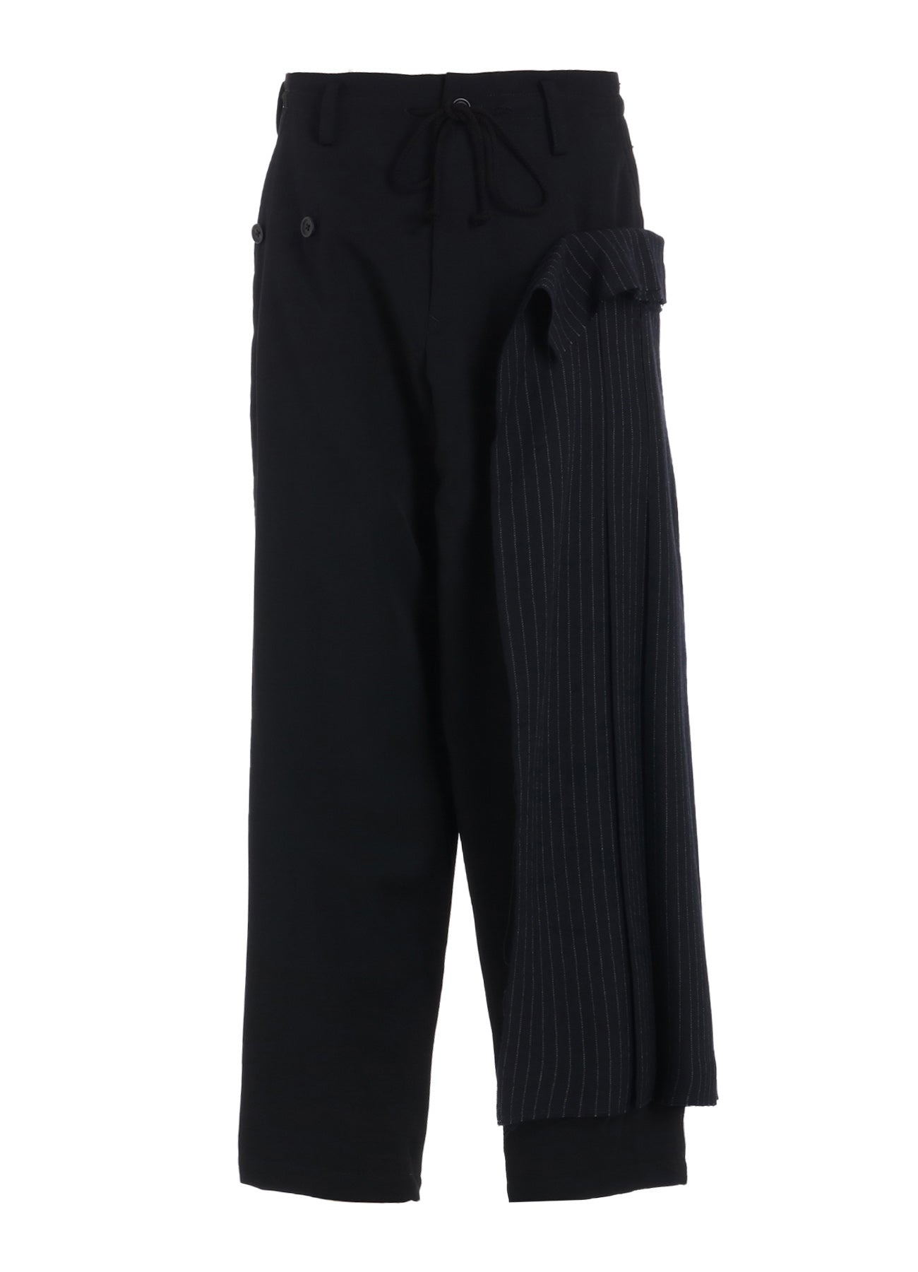 WASHER WOOL GABARDINE PLEATED WRAP PANTS – THE SHOP YOHJI YAMAMOTO