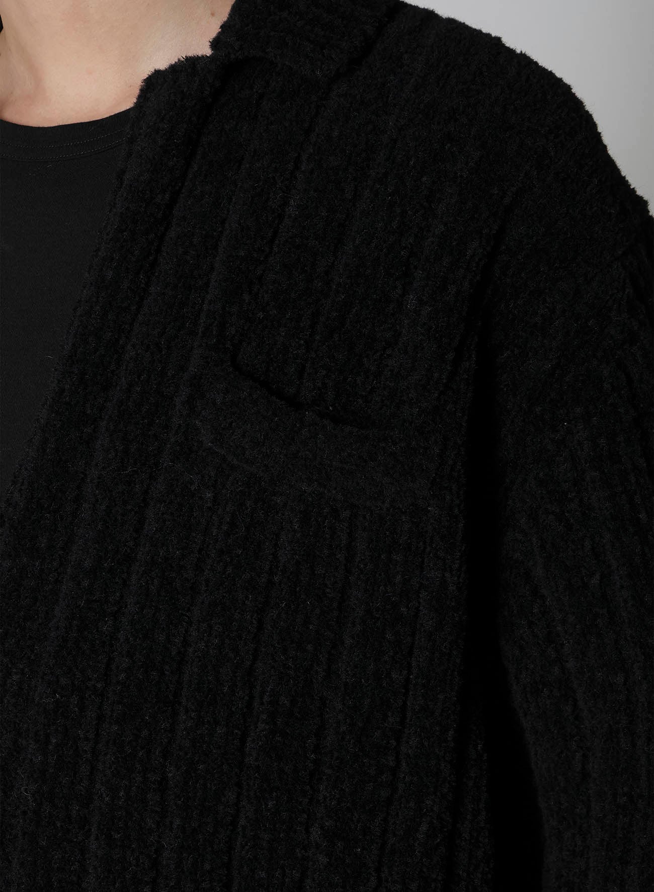 3G4 RIB 3BUTTON DRIVERS KNIT CARDIGAN(FREE SIZE Black): Soldes