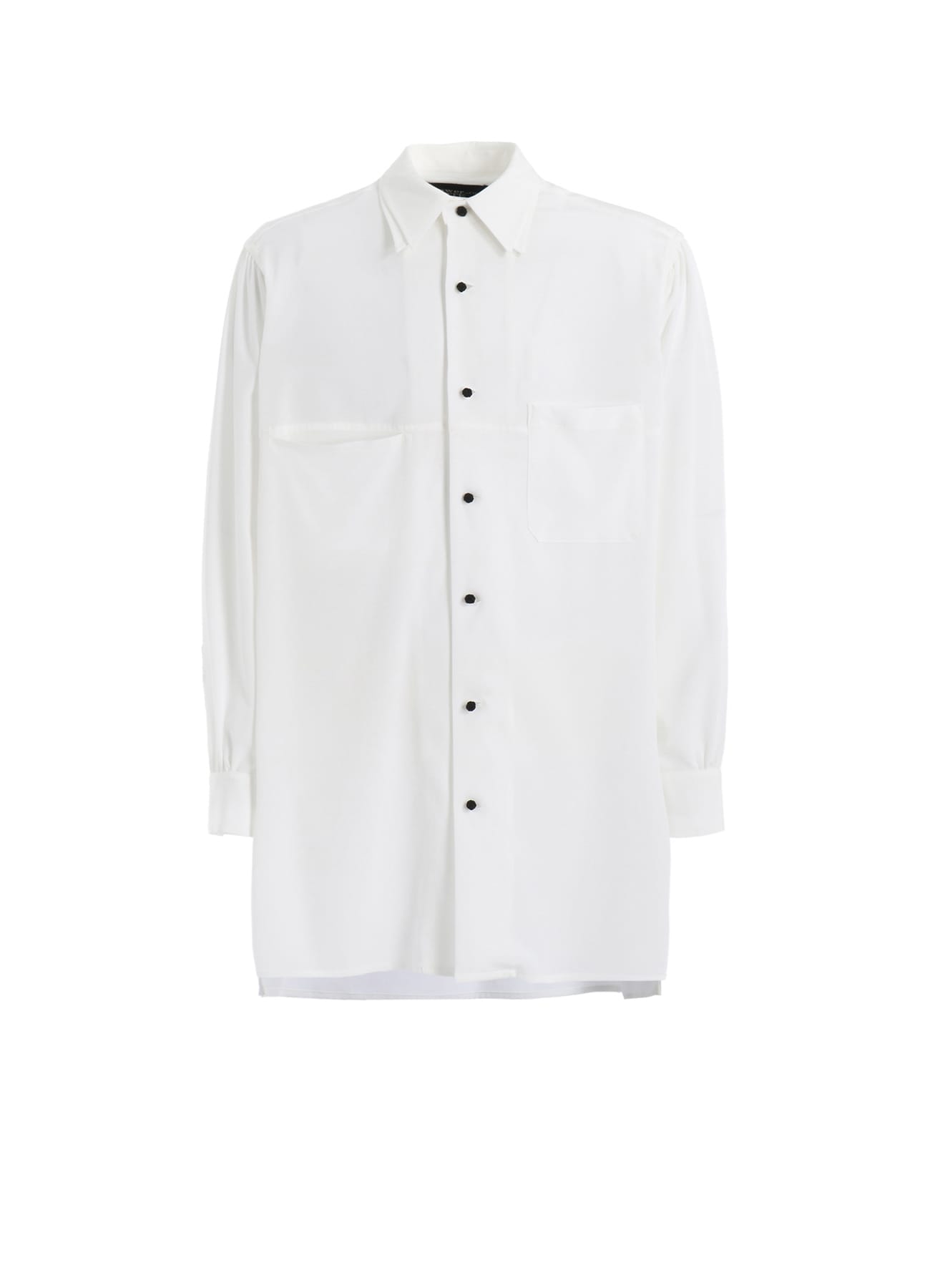 TA/PE CREPE DE CHINE DOUBLE COLLAR BIG SHIRT(S White): power of