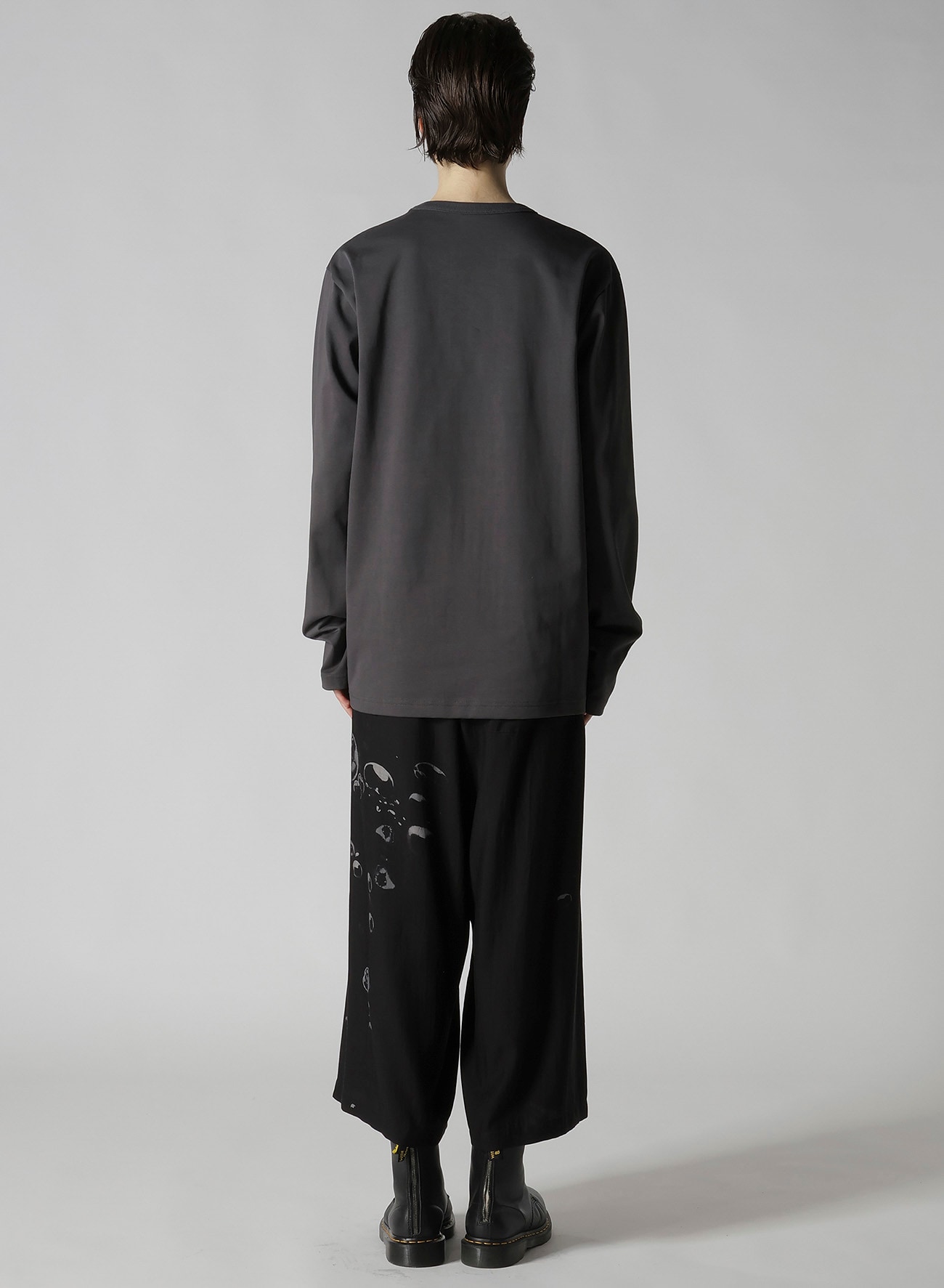 HARD TWISTED JERSEY Y'S STITCH LONG SLEEVE BIG T(L Grey): Y's｜THE
