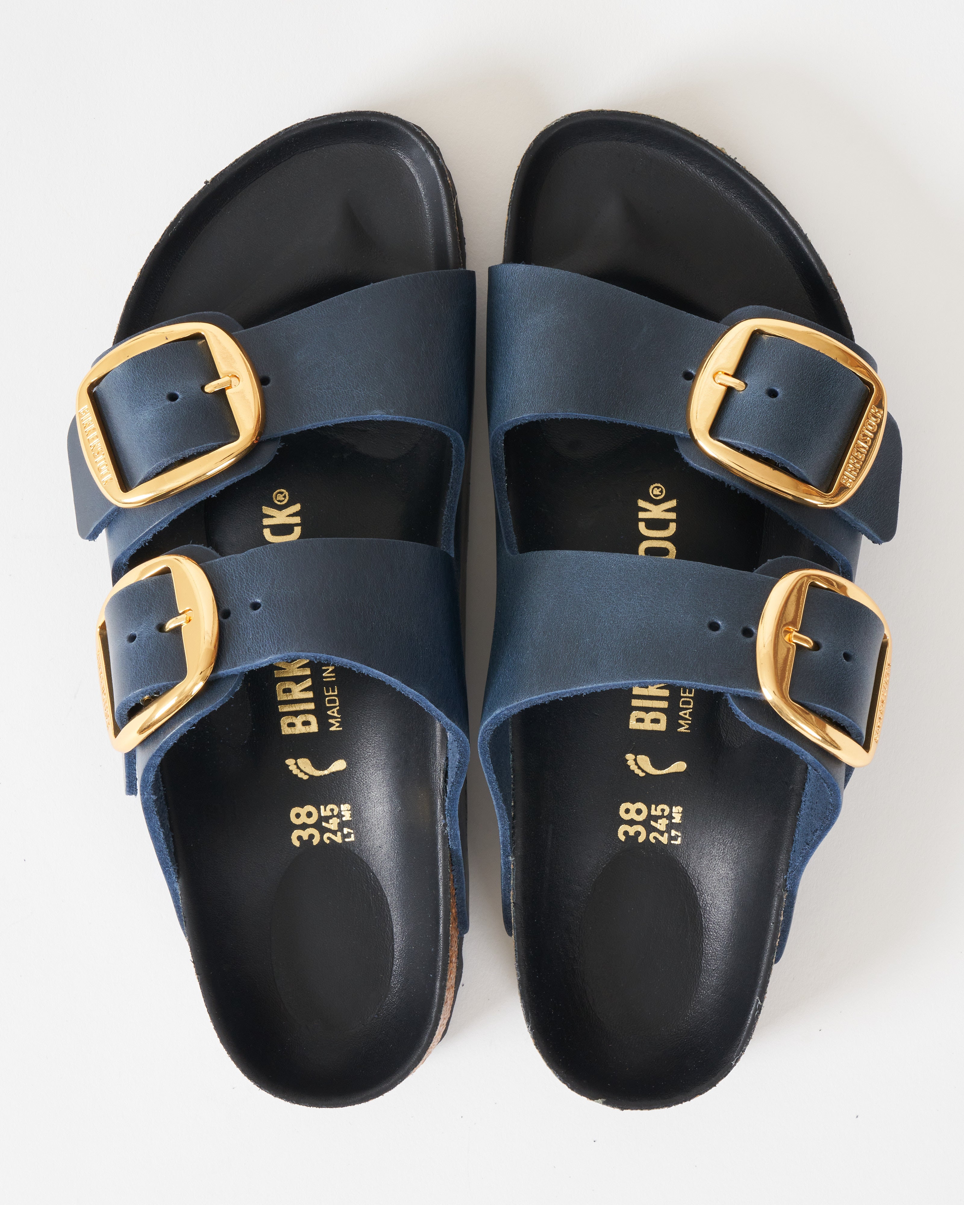 Birkenstock Arizona Big Buckle Sandal Blue Oiled Leather