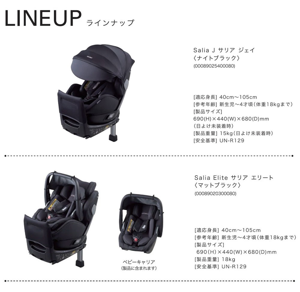 RECARO レカロ サリア J ナイトブラック [チャイルドシート(新生児～4