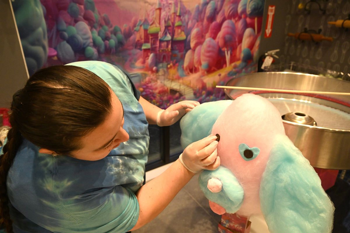 Cotton candy creations, like puppies, unicorns and Minions, come