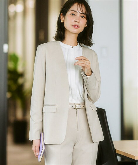 人気✨セオリー 美品✨セオリーリュクス ノーカラー セットアップ