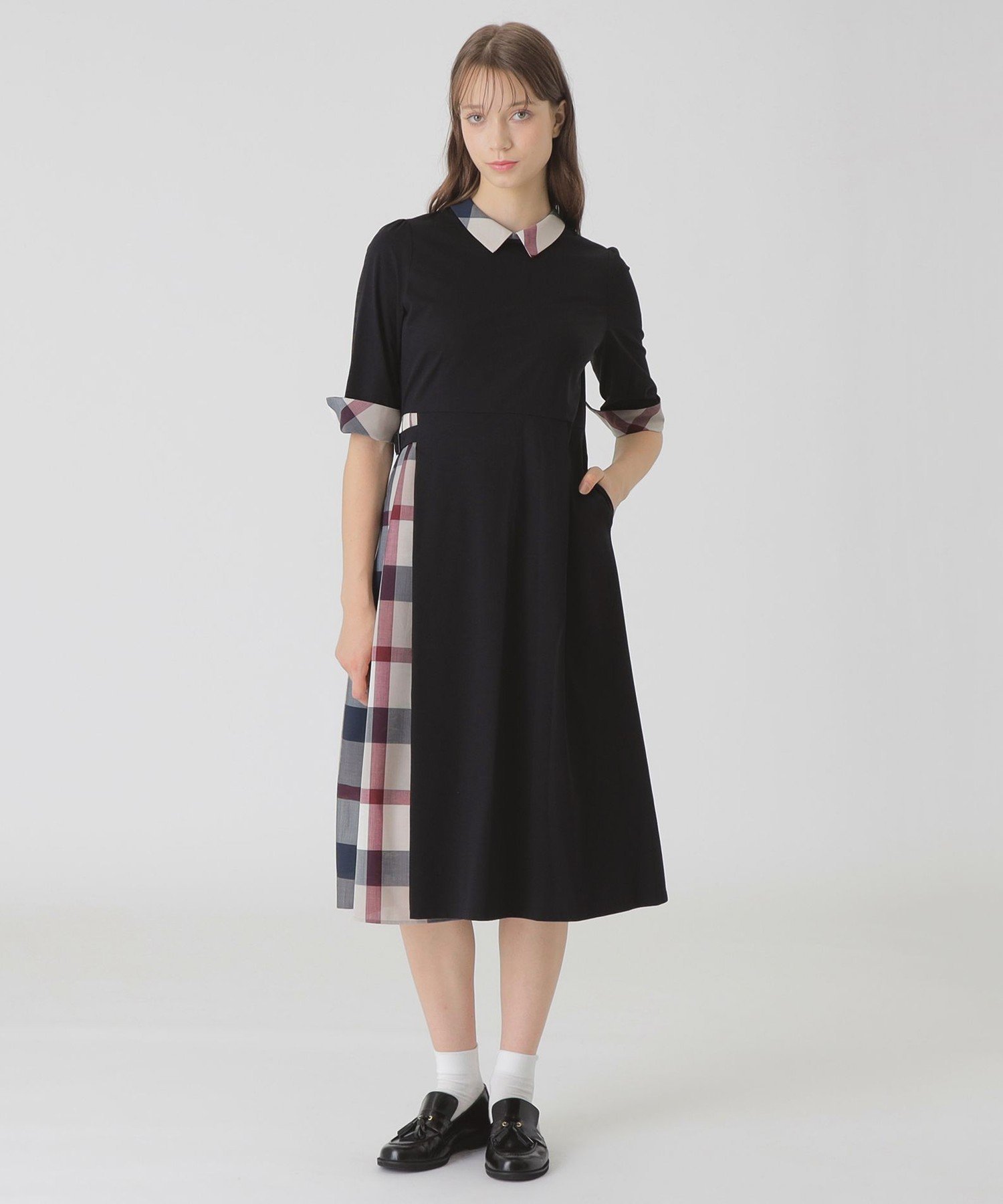 ブルーレーベルクレストブリッジ⭐️チェックフラノワンピース⭐️長袖