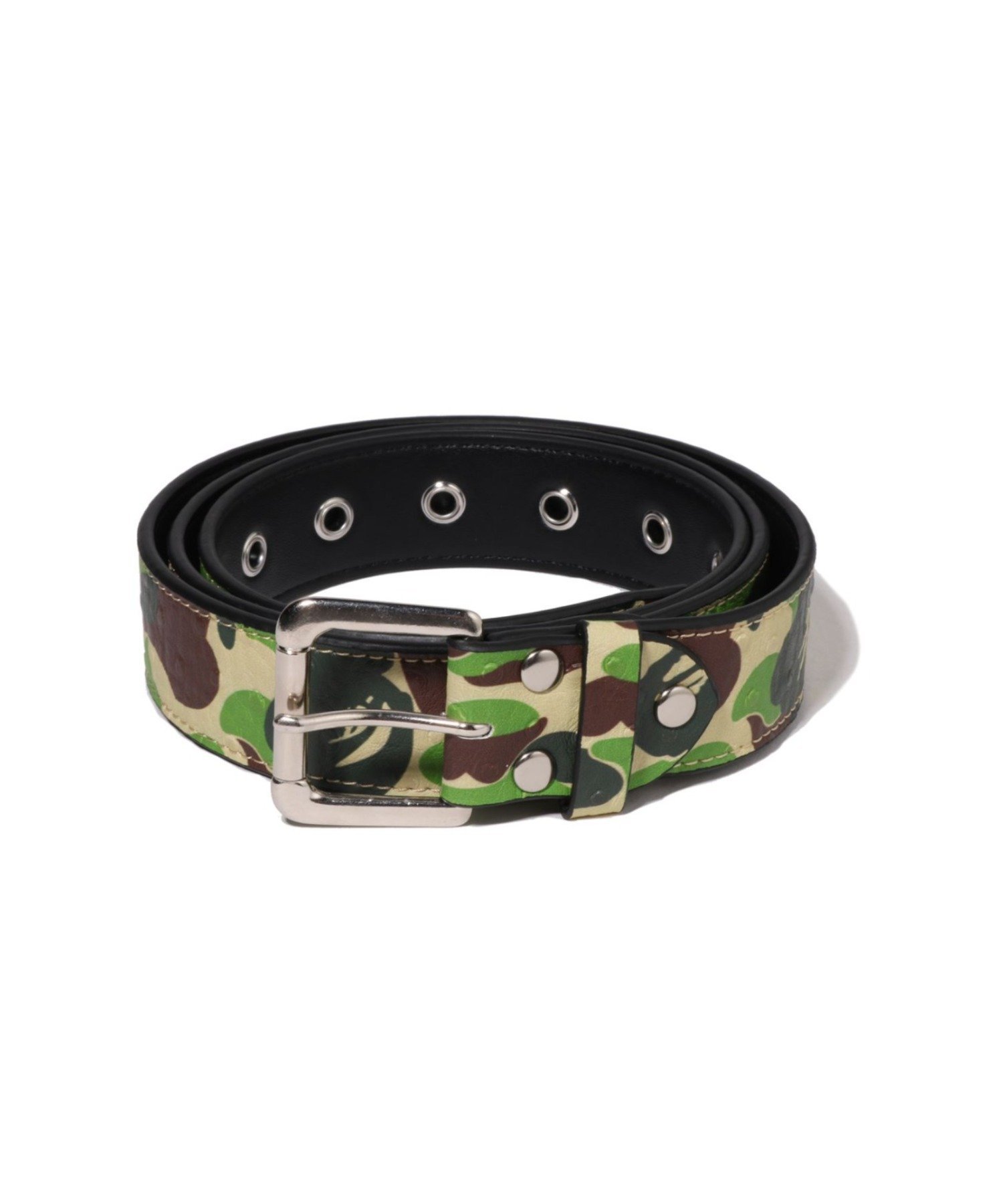 A BATHING APE チェック柄 ベルト 日本製 メタルバックル L A BATHING