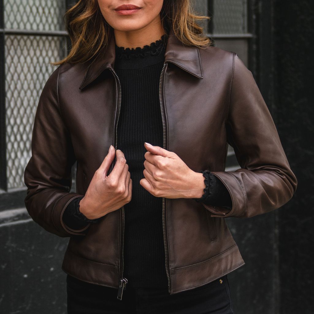 Women's Edition Point Collar Jacket in Old English Leather - Thursday