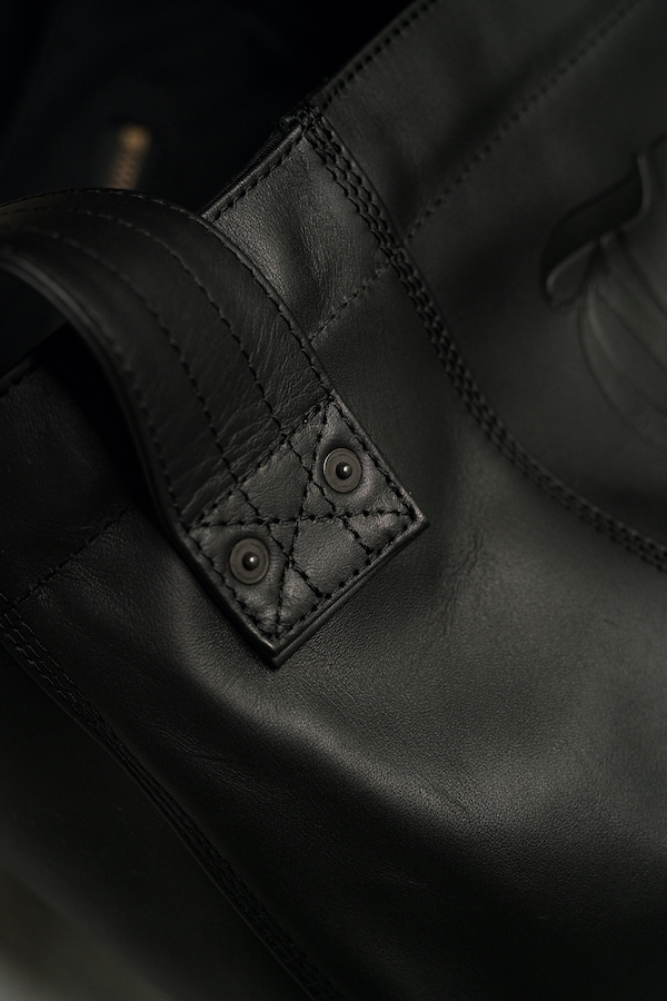 TIGHT / LEATHER NEWS PAPER BAG (BLACK)