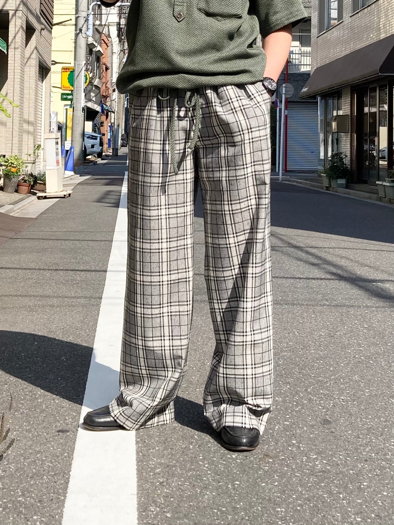 m's braque】TUCKED BAGGY PANTS / Grey Check – TOKIS
