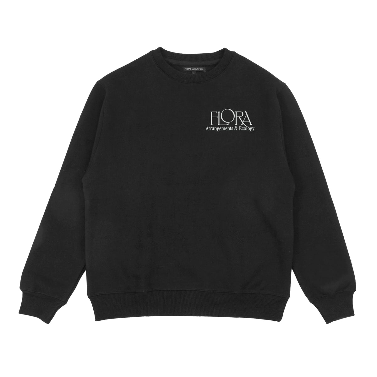 FLORA - CREW FLEECE - BLACK – Total Luxury Spa