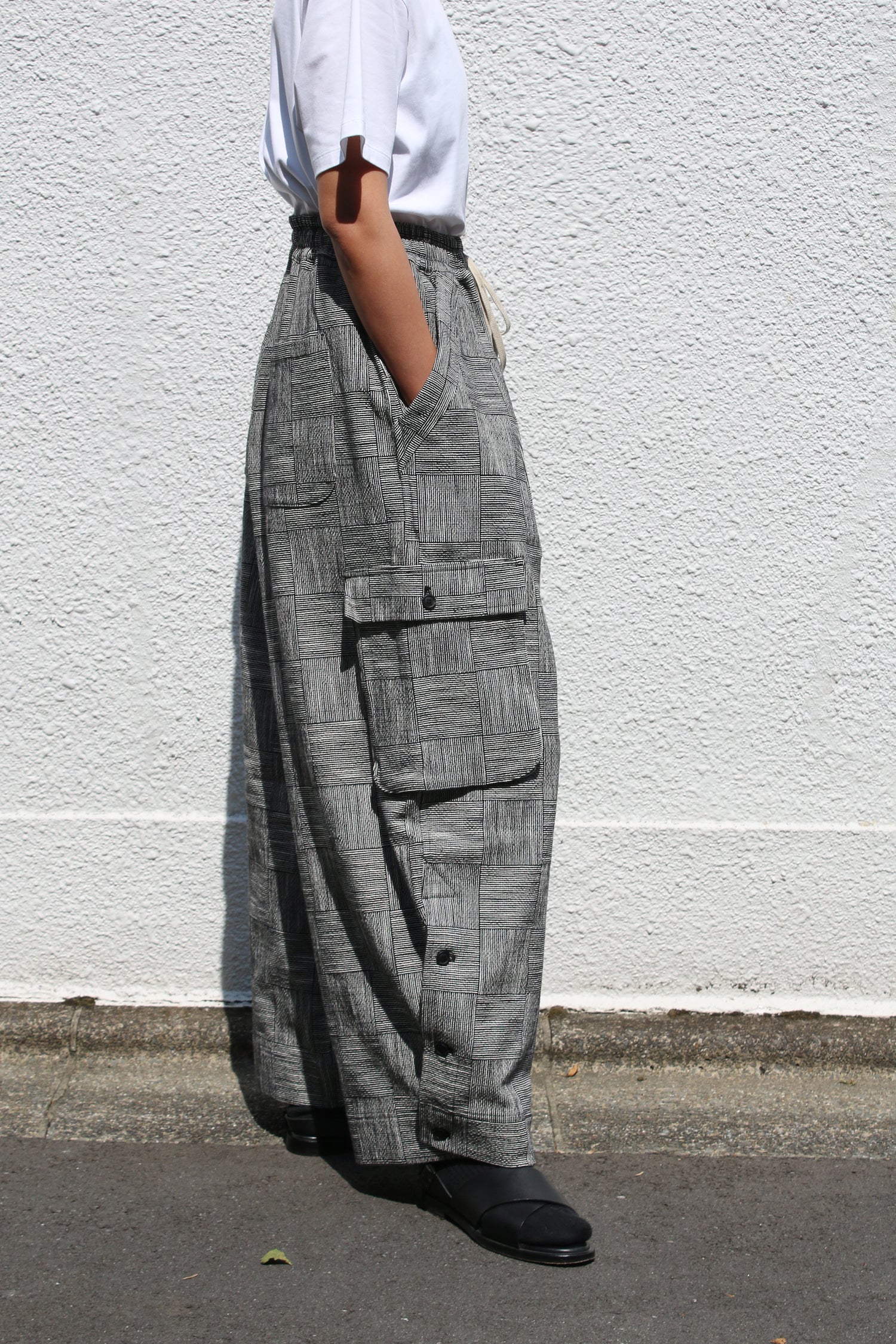 O PROJECT BLOCK STRIPE CLOTH EASY CARGO PANTS – TOYASIDO