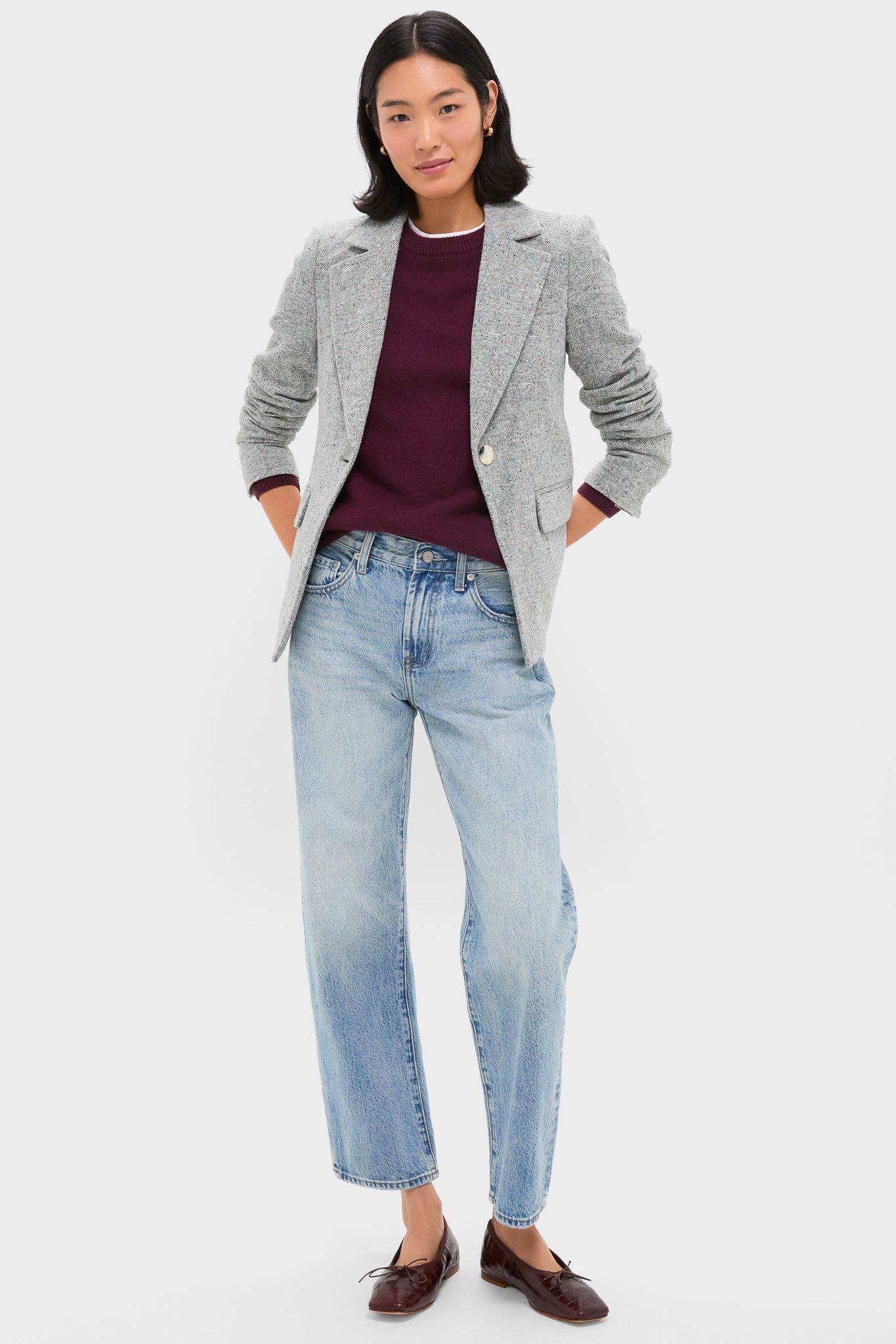 Antique Blue Melange Healy Dickey Jacket | Veronica Beard