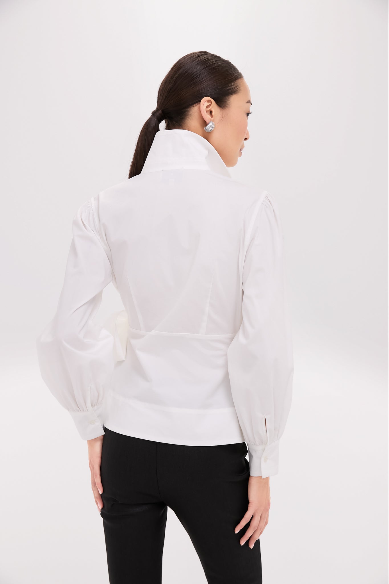 White Tie Front Bow Bea Blouse | Tuckernuck