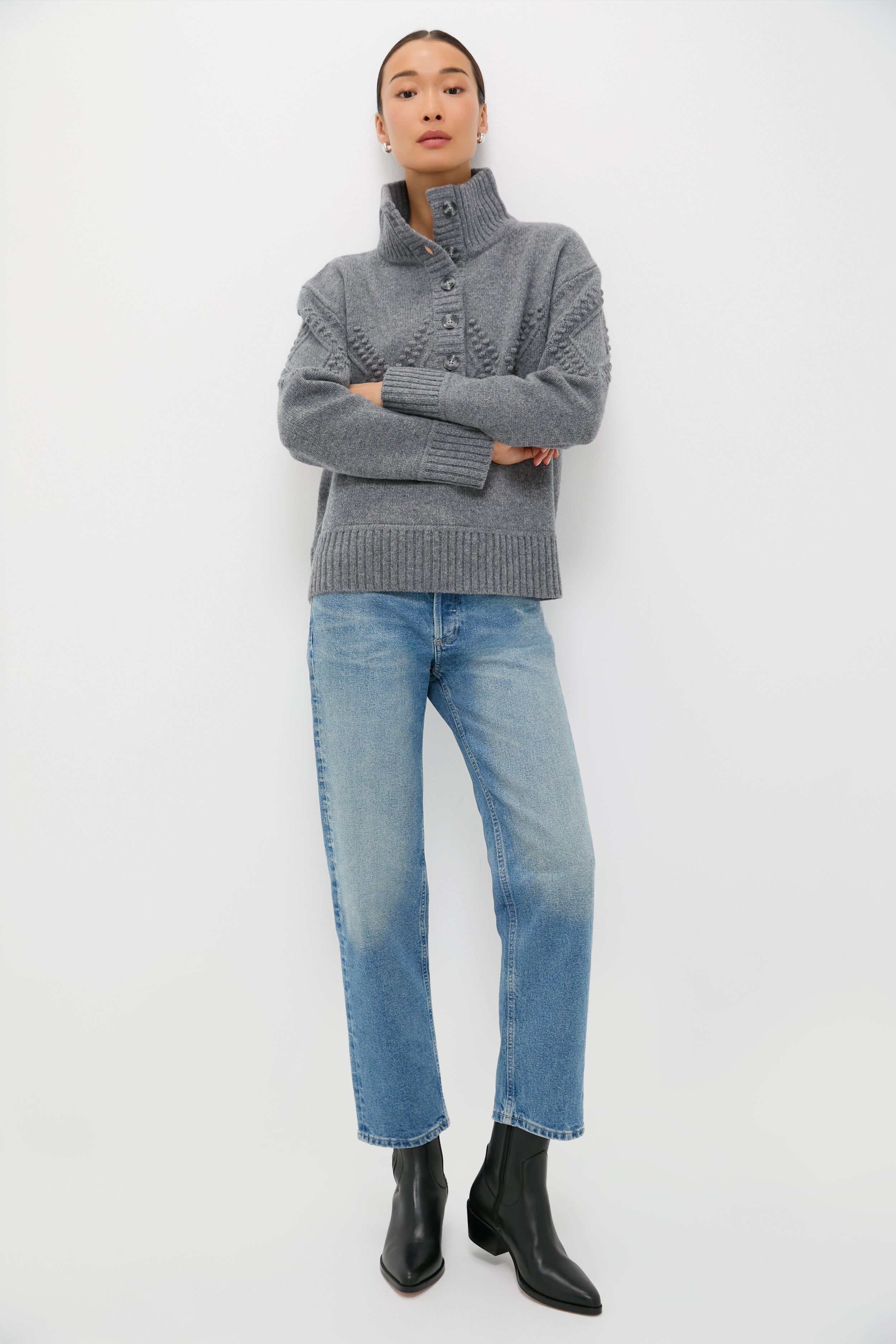 Gray Henry Button-Up Sweater | Tuckernuck