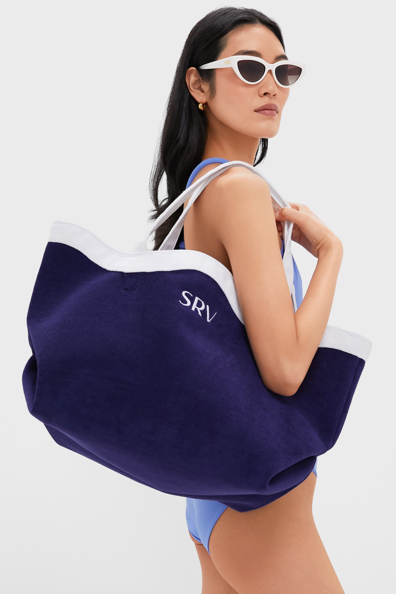 Navy and White Terrycloth August Tote | Tuckernuck Accessories