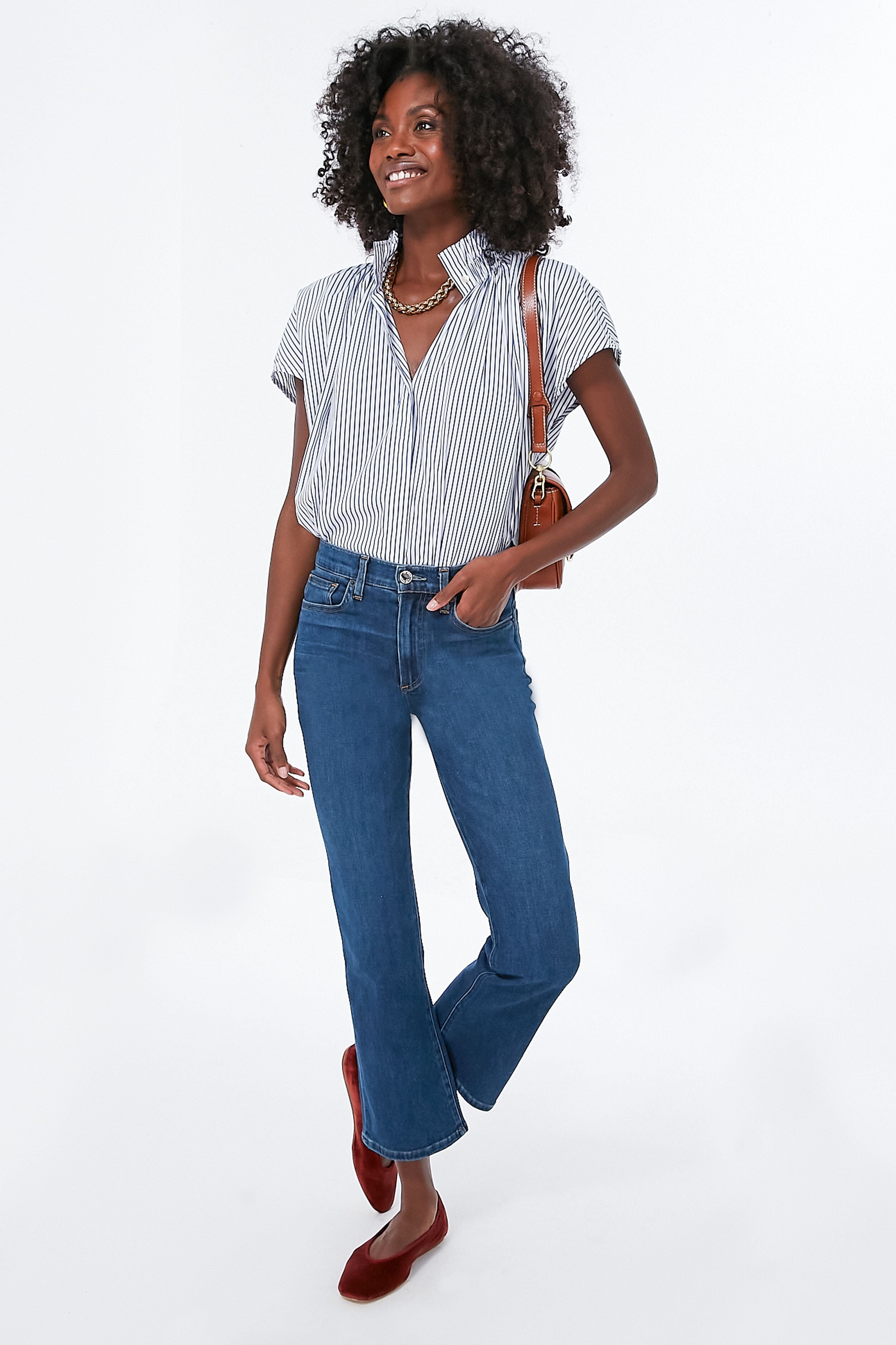 Blue Stripe Rae Blouse | Pomander Place