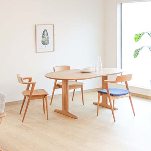 楽天市場】飛騨家具 HIDA 飛騨産業 Jin Dining 侭ダイニング 豆型天板