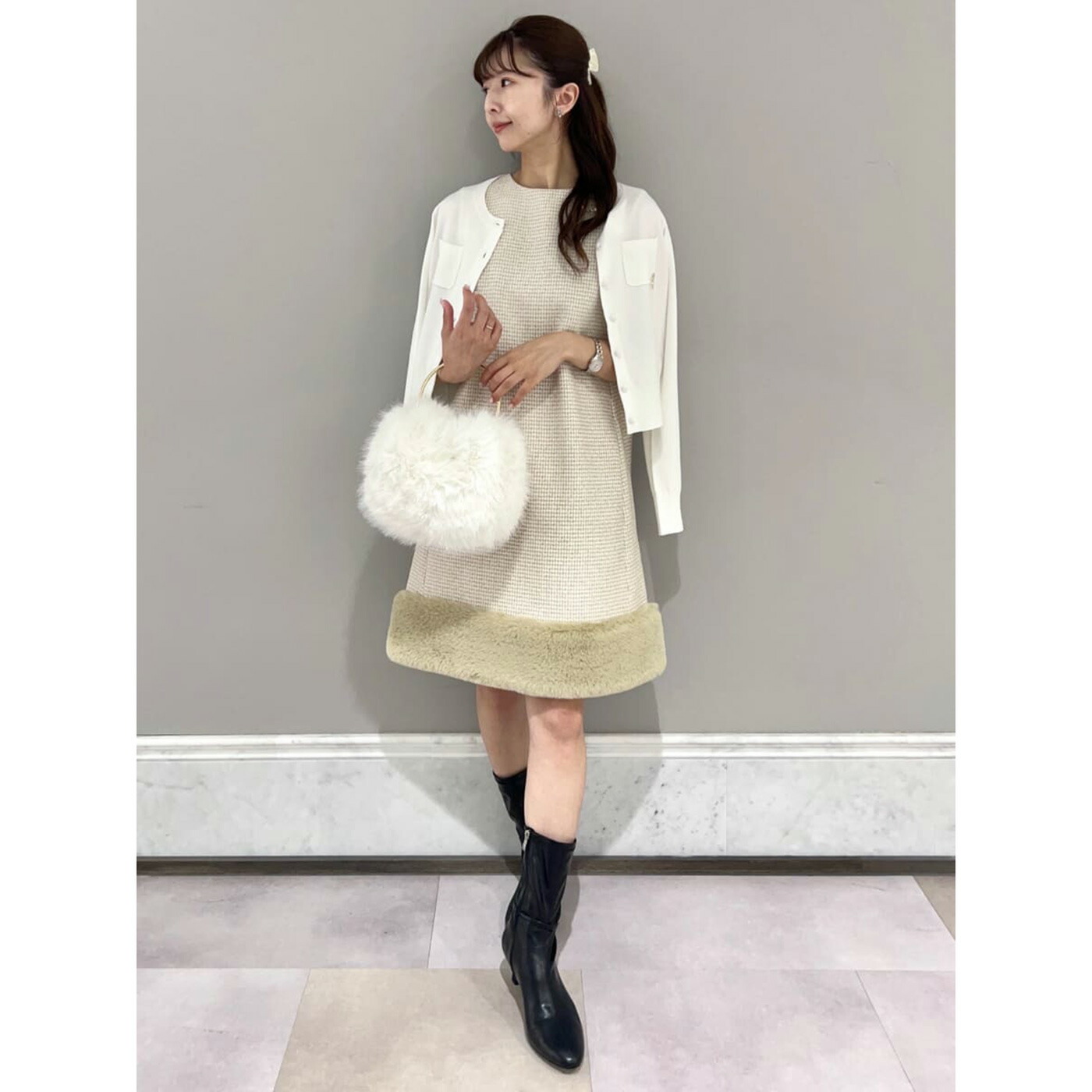 楽天市場】SALE50%OFF セルフォード CELFORD 裾ファーミニワンピース