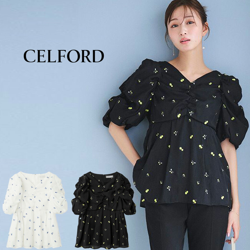楽天市場】セルフォード CELFORD 小花刺繍ペプラムブラウス cwfb251116
