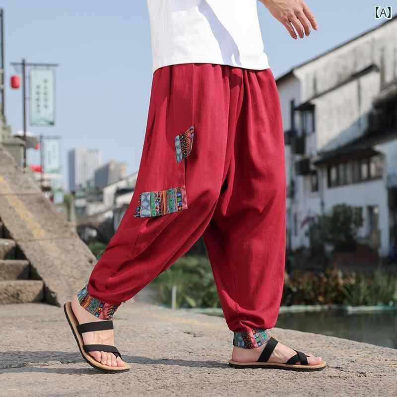 楽天市場】サルエルパンツ メンズ 夏 エスニック 民族風 漢服 大きい