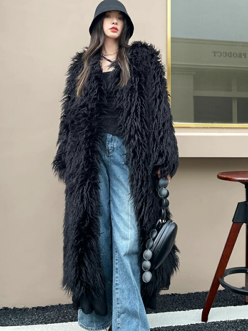 楽天市場】ロングファーコート フェイクファー ロングファーコート