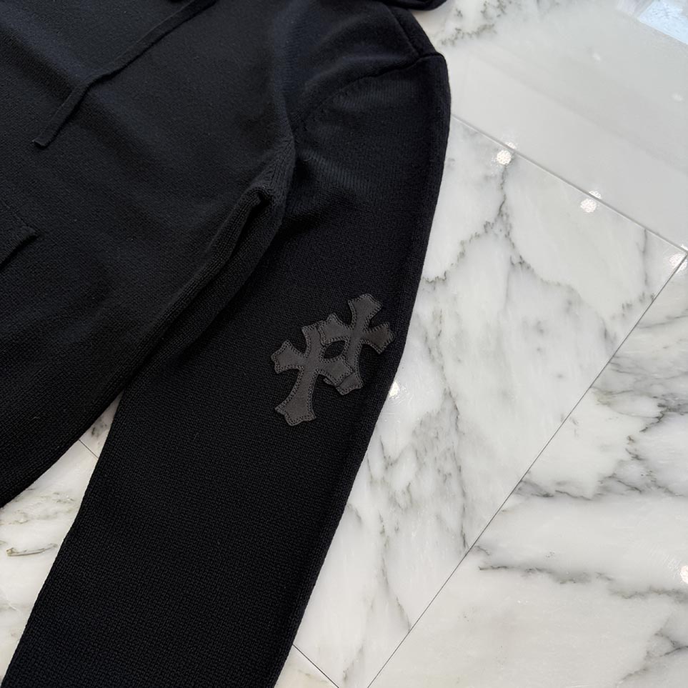 楽天市場】CHROME HEARTS Y NOT Leather Cross Patch Cashmere Knit