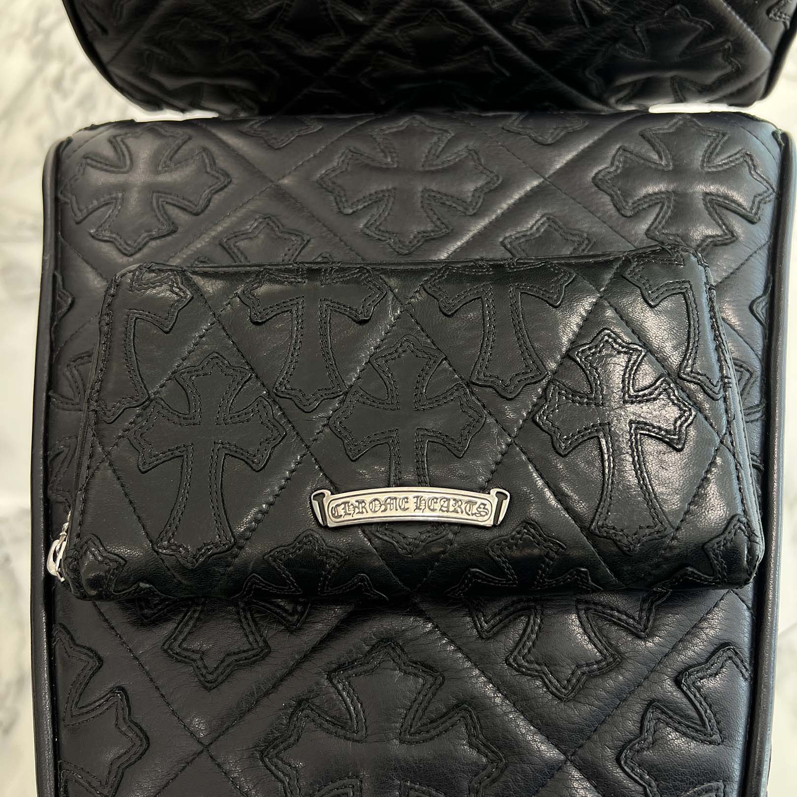 楽天市場】CHROME HEARTS Cemetery Cross Leather Patch Quilting
