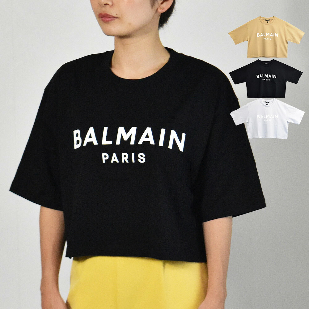 楽天市場】バルマン Tシャツ レディース ロゴ クロップ丈 半袖 半端丈