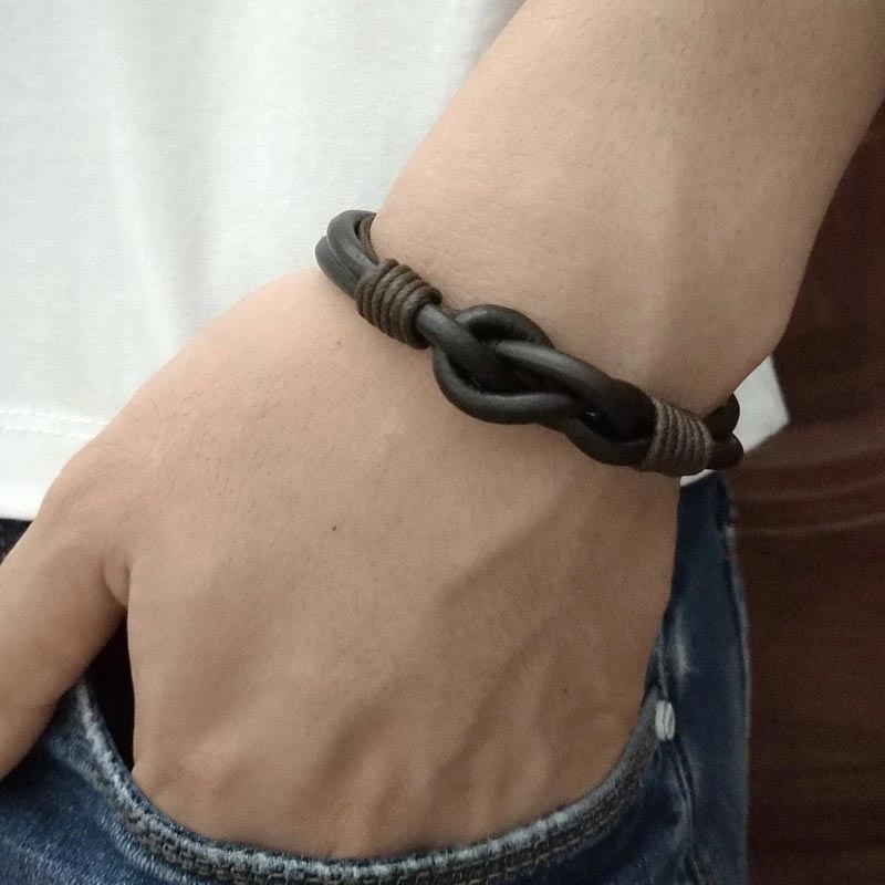楽天市場】ウッディーブラウン編み込みレザーブレスレット 茶色の革 皮