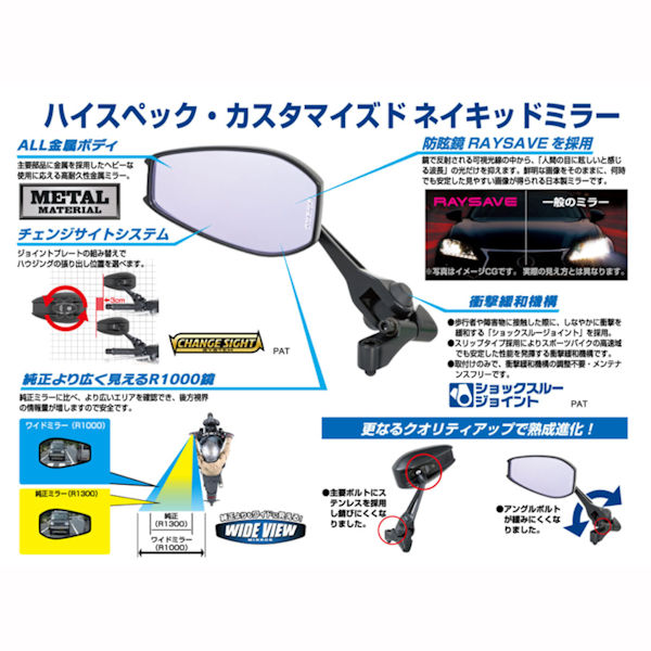 楽天市場】【取引先在庫あり】TANAX タナックス NA-014 シャークミラー