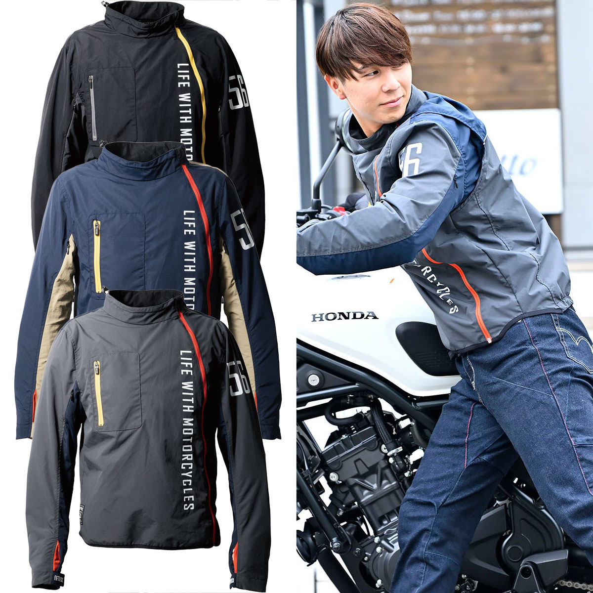楽天市場】56デザイン ジャケット アーク ジップ ジャケット バイク